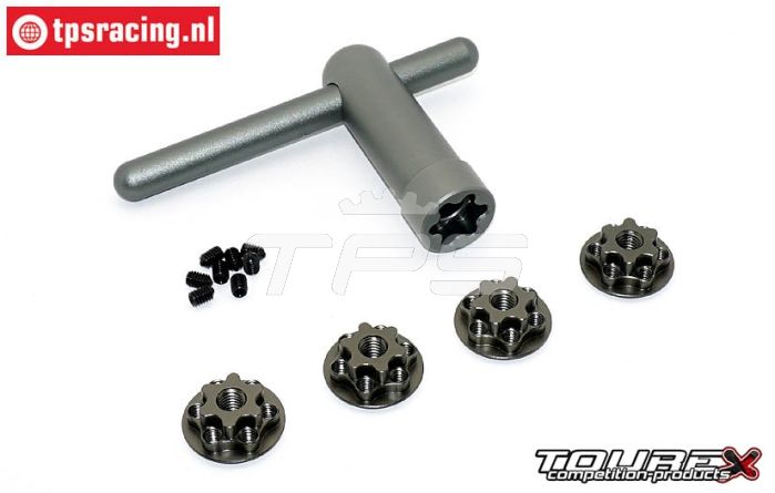 TXW-201-S Tourex gezekerde wielmoeren, Set