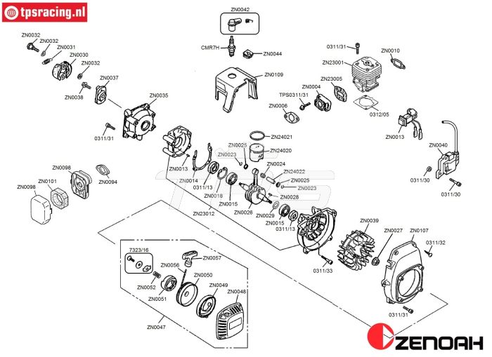 Bouwtekening Zenoah G230