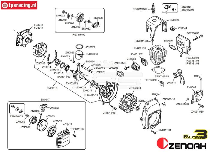 Bouwtekening Zenoah G270F3 Falcon3