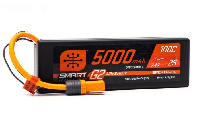 SPMX52S100H5 LIPO 7.4V 5000mAh 2S 100C Smart, 1 st.
