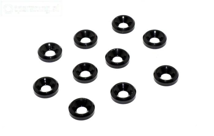 TPS1233/02 Alu verzonken ring Ø3 mm Zwart, 10 st.