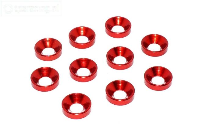 TPS1234/01 Alu verzonken ring Ø4 mm Rood, 10 st.