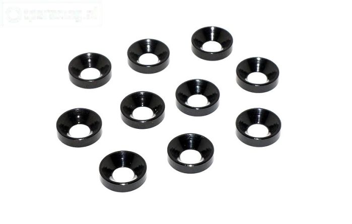 TPS1234/02 Alu verzonken ring Ø4 mm Zwart, 10 st.