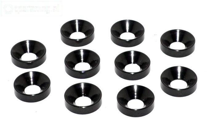 TPS1235/02 Alu verzonken ring Ø5 mm Zwart, 10 st.