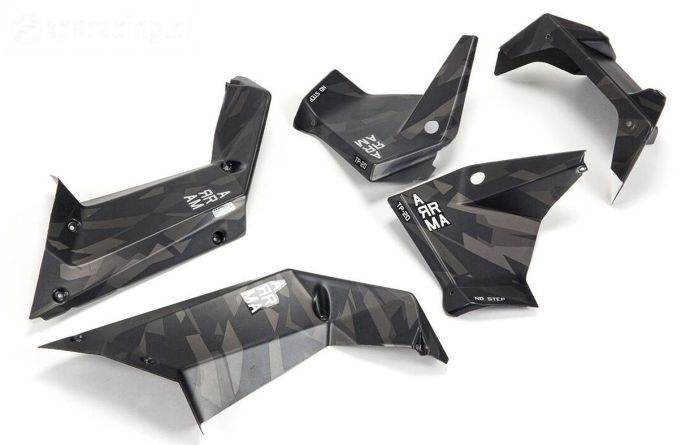 ARA411018 ARRMA Fireteam ZIJ Kap Zwart Camo, set