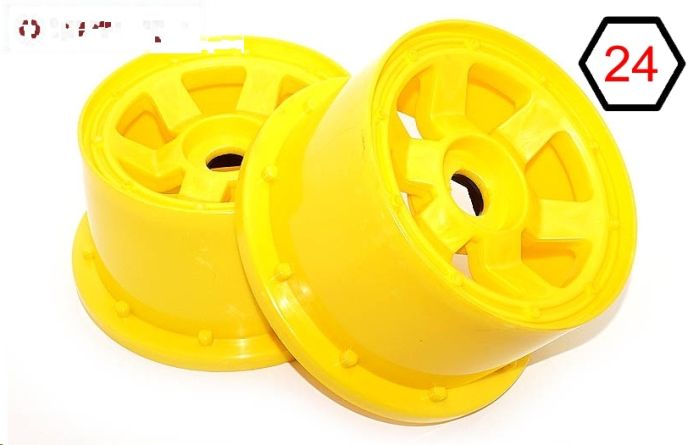 TPS5028/80YE Nylon Velg 6-Sp. Geel Ø120-B80 mm, 2 st.