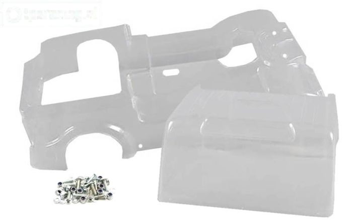 FG3279 Team Truck kap transparant 2WD, Set
