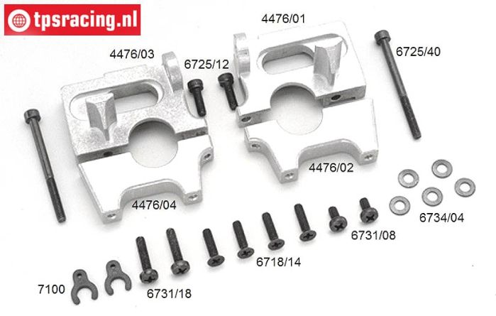 FG4476 Alu-Differentieel houder 2WD deelbaar, Set