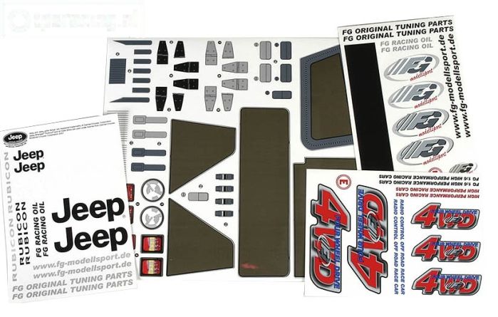 FG46155 Stickers Jeep 4WD, Set