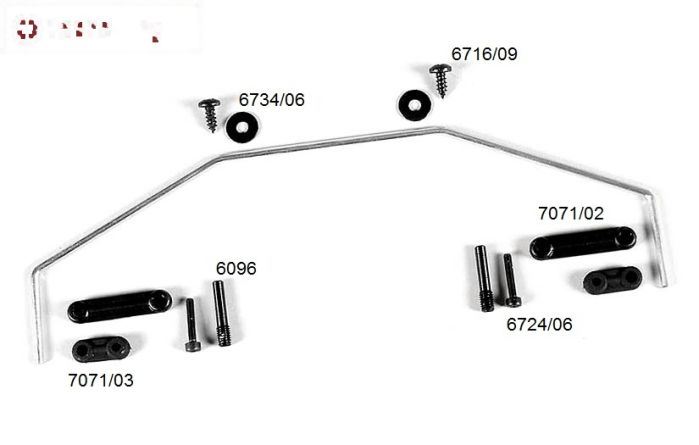 FG7096 Stabilisator 2WD voor L222-Ø3,0 mm, Set