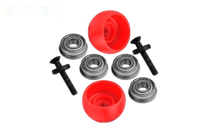 MX040-R PROMOTO Zij steun rollen Rood, Set