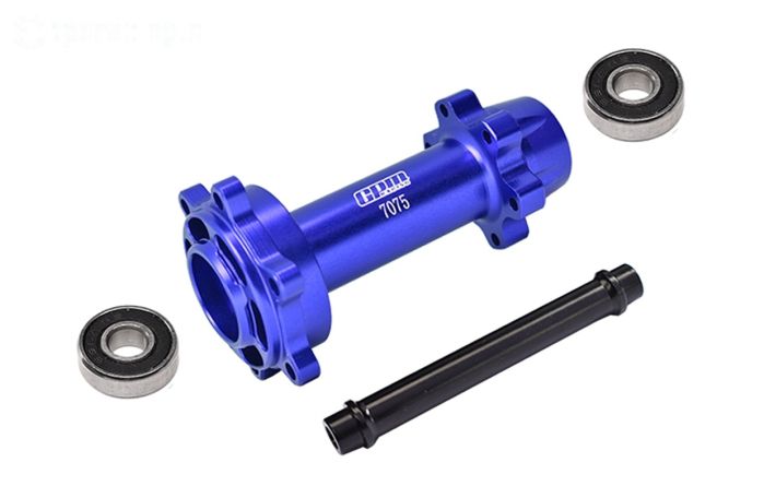 MX007-B PROMOTO Alu wiel as achter blauw, set
