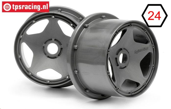 HPI3227 Velgen Gun-Metal Ø120-B75 mm, 2 st.