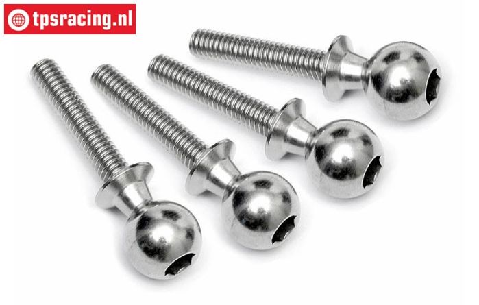 HPI86412 Stalen gewricht kogel, M4-Ø10 mm, 4 St.