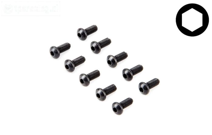 LOS235005 LOSI Inbus bolkop M2,5-L6, 10 st.