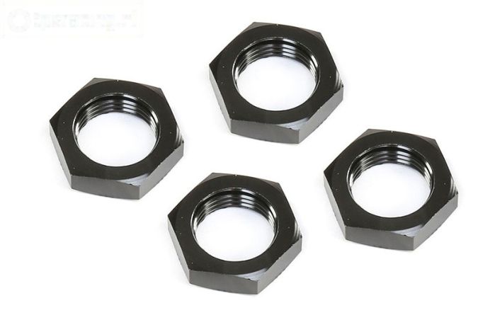 LOS252098 LOSI Aluminium Wielmoer zwart 25 mm, 4 st.