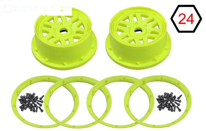 LOS45024 Velgen Neon geel Ø120-B70 mm, set