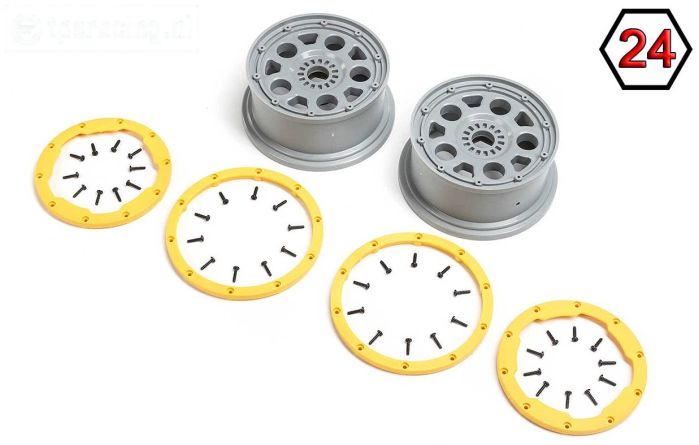 LOS45036 Velgen Grijs/Geel Ø120-B70 mm, Set