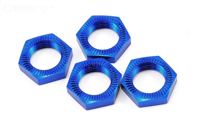 LOSB3227 LOSI Aluminium Wielmoer Blauw 25 mm, 4 st.