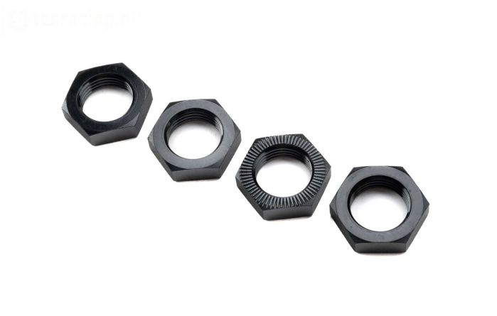 LOS-3677 LOSI 5IVE-T Alu-Wielmoer zwart 25 mm, 4 st.