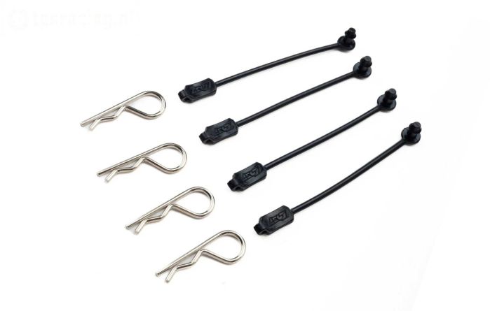 LOS-3638 LOSI 5IVE-T 3.0 body clips & rubber, 4 st.