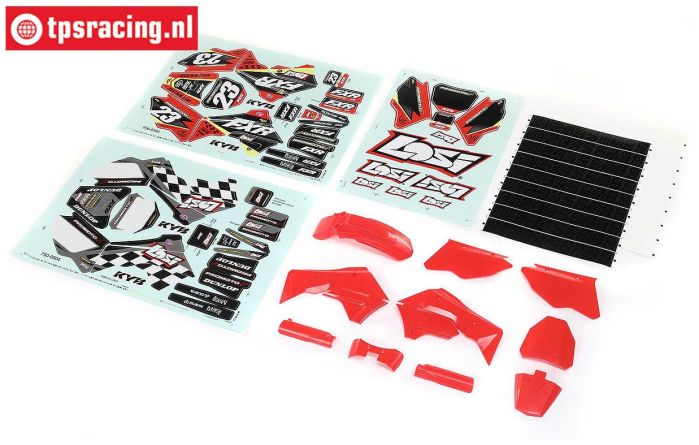 LOS260000 PROMOTO Kunst. delen-stickers rood, set