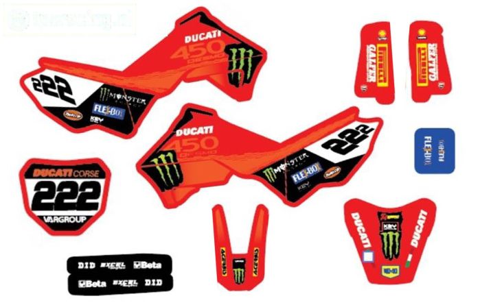 CS0980/36 PROMOTO stickers DUCATI 450 Desmo, set