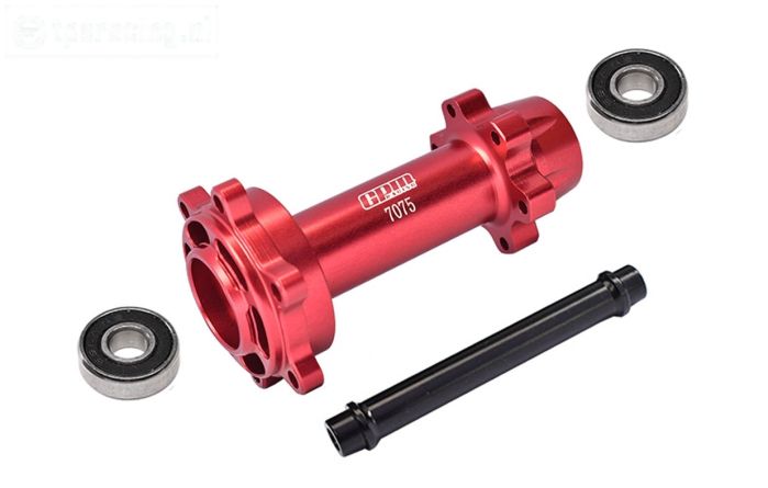 MX007-R PROMOTO Alu wiel as achter Rood, set