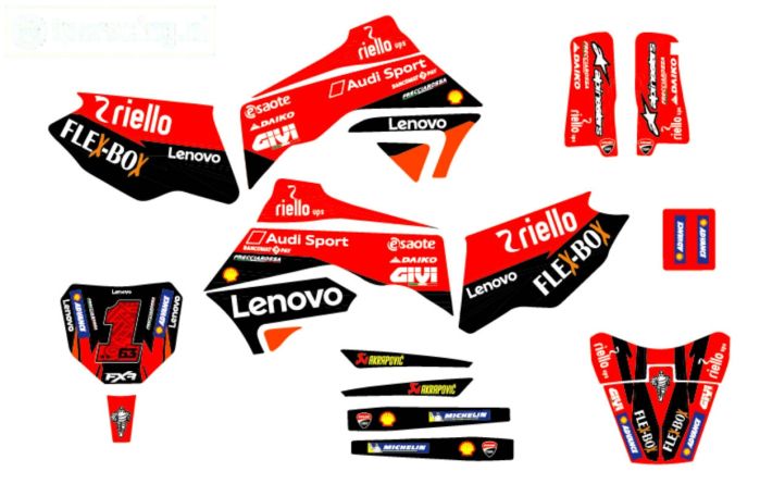 CS0980/32 PROMOTO stickers Ducati Bagnaia, set