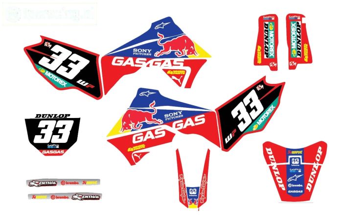 CS0980/28 PROMOTO stickers Honda Gas Gas, set