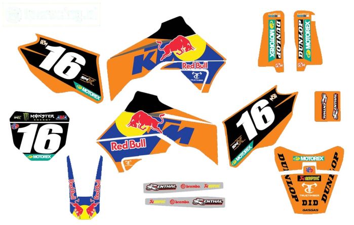CS0980/34 PROMOTO stickers KTM Tom Vialle, set