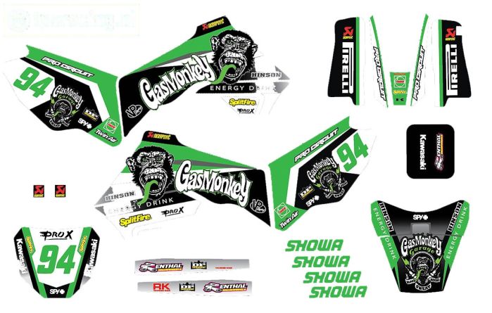 CS0980/46 PROMOTO stickers Kawasaki Gaz Monkey, set