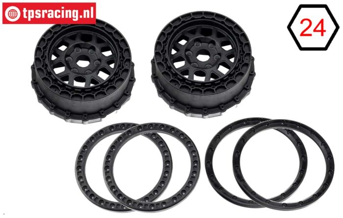 PRO287803 LOSI 5IVE-T 3.0 velgen zwart, set