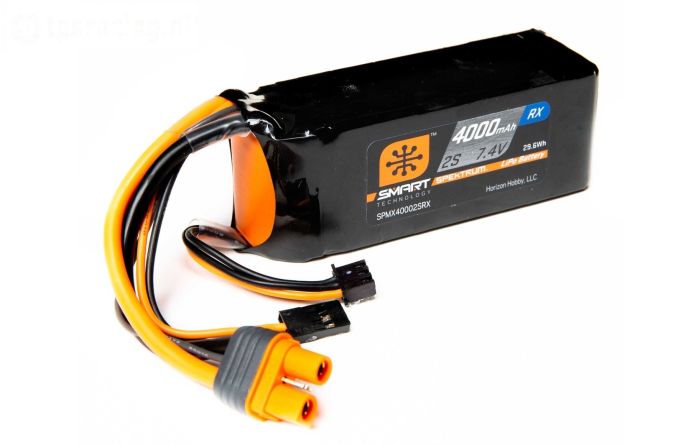 SPMX40002SRX LIPO 7.4V 4000MAH 2S 15C SMART, 1 st.