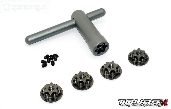 TXW-201-S Tourex gezekerde wielmoeren, Set