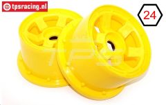 TPS5028/80YE Nylon Velg 6-Sp. Geel Ø120-B80 mm, 2 st.