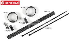 FG7407 Koolstof uitlaat houder zijkant Ø50 mm, Set