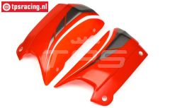 HPI102238 Kap zij deel Rood/Wit/Grijs, Set