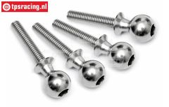 HPI86412 Stalen gewricht kogel, M4-Ø10 mm, 4 St.