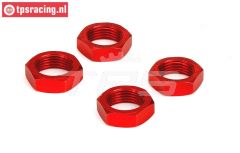 LOS252013 LOSI Alu-Wielmoer Rood 24 mm, 4 st.