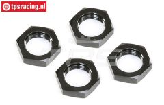 LOS252098 LOSI Aluminium Wielmoer zwart 25 mm, 4 st.