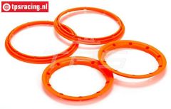 LOS45007 Beadlock Neon oranje Ø120 mm, 4 st.