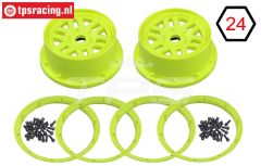 LOS45024 Velgen Neon geel Ø120-B70 mm, set