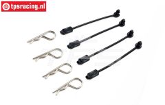 LOS-3638 LOSI 5IVE-TE 3.0 body clips & rubber, 4 st.