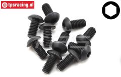 TLR255005 TLR Inbus Bolkop M4-L8 mm, 10 st.