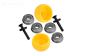 MX040-Y PROMOTO Zij steun rollen Geel, Set