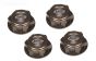 LOSB3228 LOSI alu-Wielmoer dicht zwart 25 mm, 4 st.