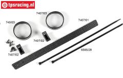 FG7407 Koolstof uitlaat houder zijkant Ø50 mm, Set