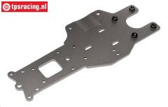 HPI102169 Chassis plaat achter onder Gun-Metal, 1 st.