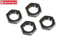 LOS252098 LOSI Aluminium Wielmoer zwart 25 mm, 4 st.